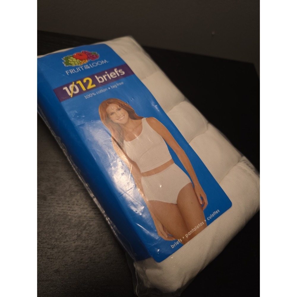 12 Fruit of the Loom Women Sz 9 Briefs Underwear 100% Cotton White NOS Tag Free